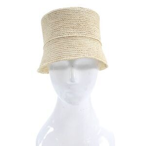 Sensi Studio Womens Woven Straw Shell Pom Pom Tie Cloche Hat White One Size